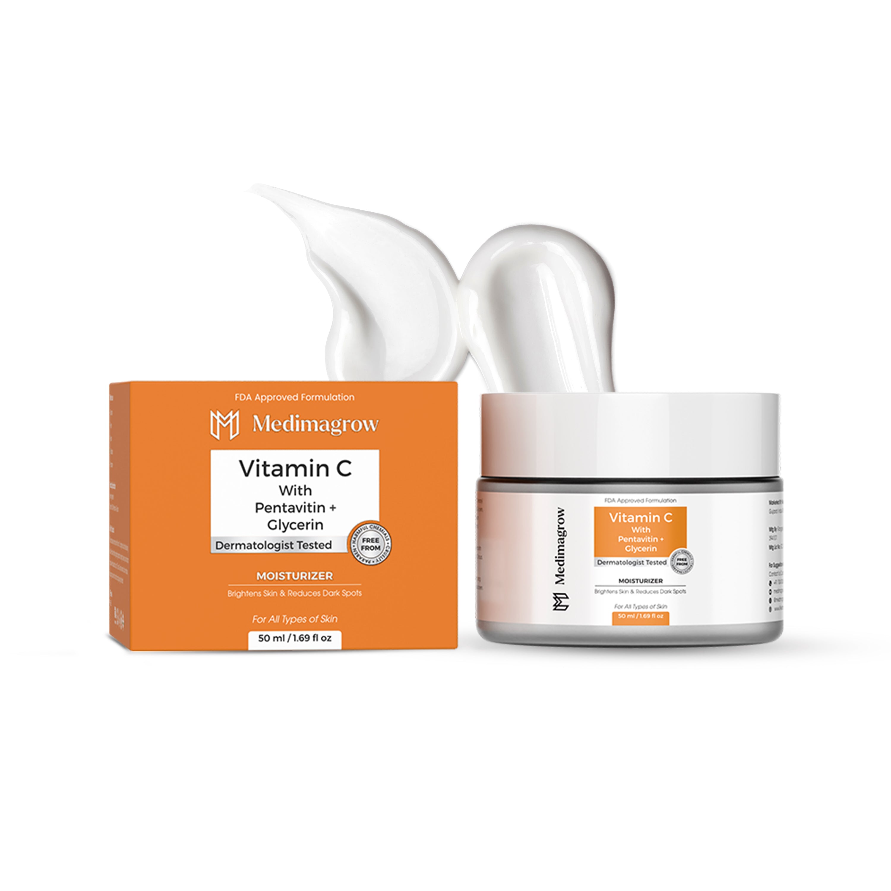 Vitamin C Moisturizer with Moringa Oil, Vitamin E, Pentavitin & Glycerin | Deep Hydration + Skin Brightening + Barrier Repair | For All Skin Types