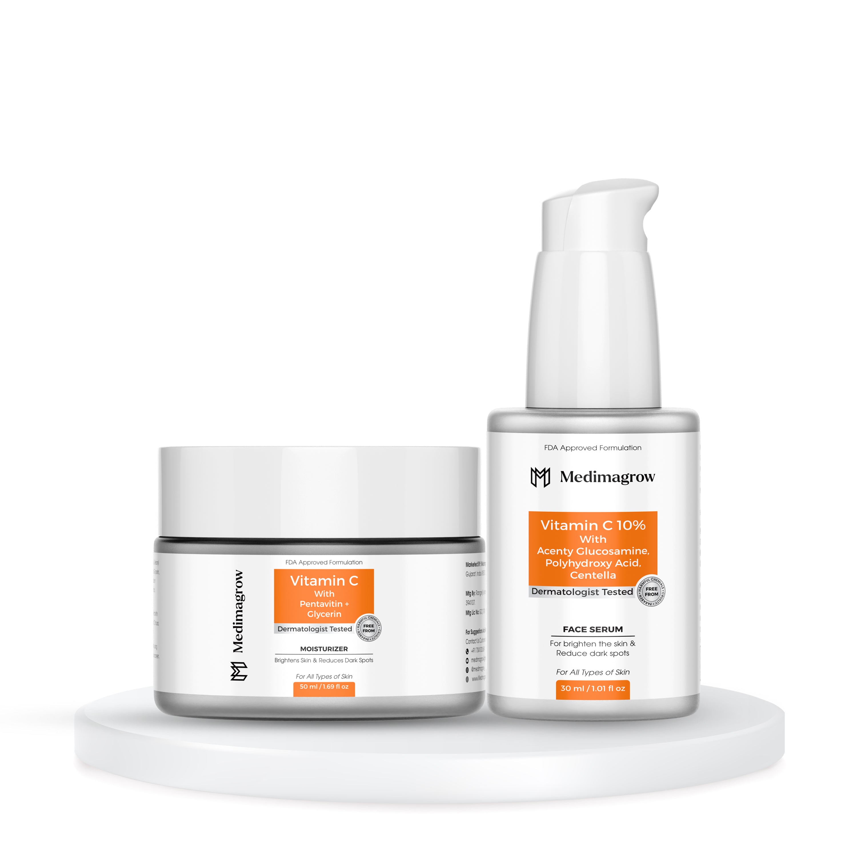 Healthy,Bright & Protected skin Vitamin C Skincare Kit with Serum and Moisturizer for Daily Glow