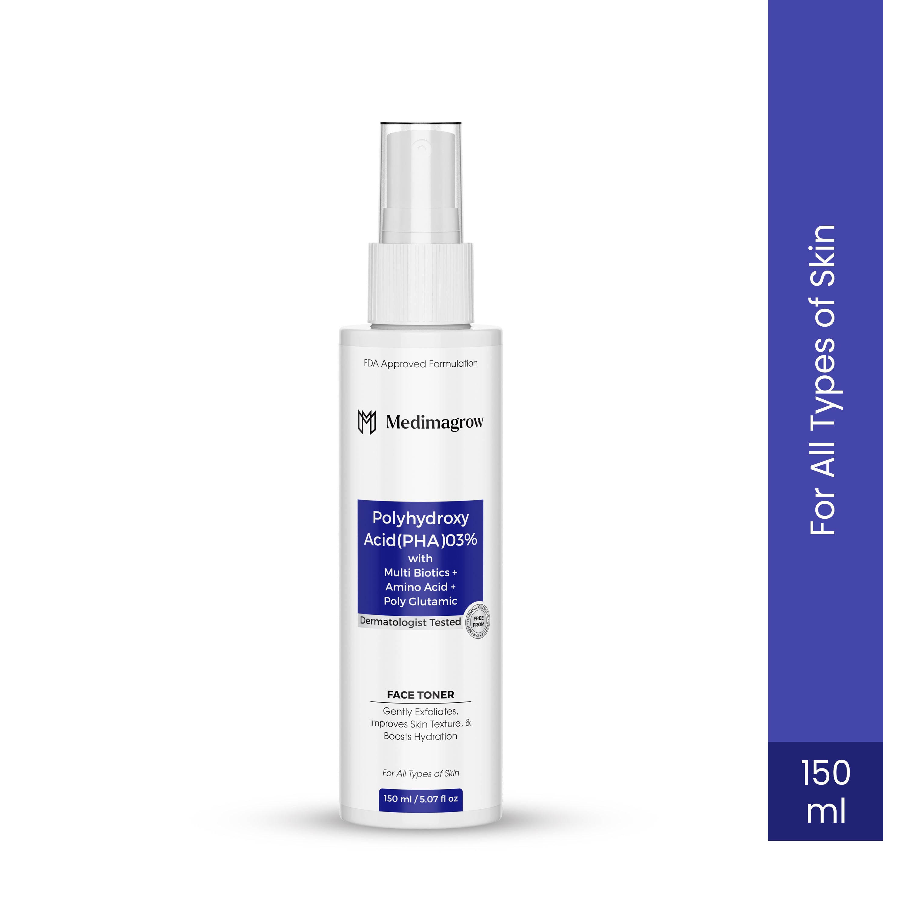 3% Polyhydroxy Acid (PHA) +Multi Biotic Hydrating Toner with Amino Acids | Exfoliates, Soothes & Balances Skin | Alcohol-Free | 150ml