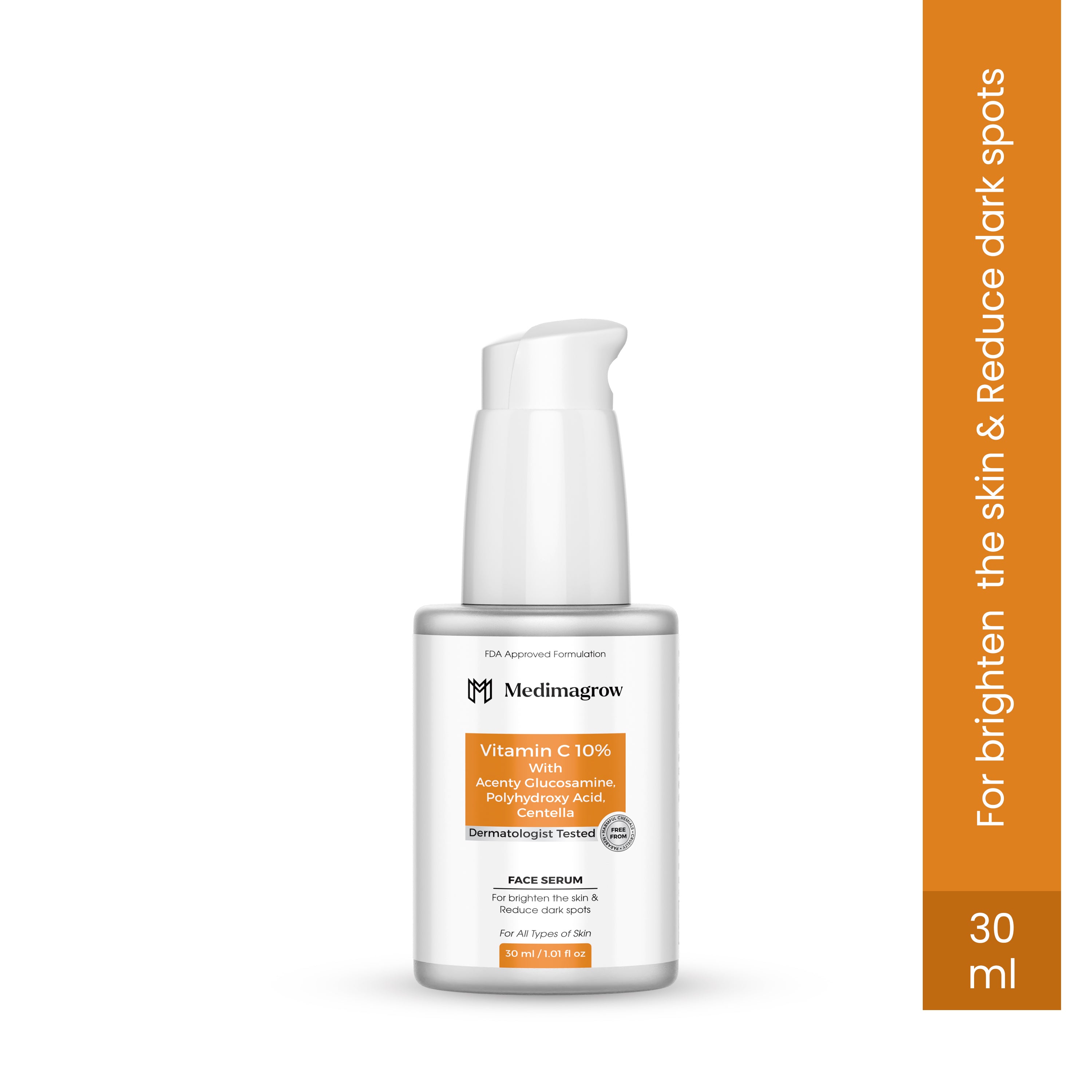 10% Vitamin C Face Serum with Glucosamine, Hyaluronic Acid & Centella | Skin Brightening & Antioxidant Repair | For All Skin Types