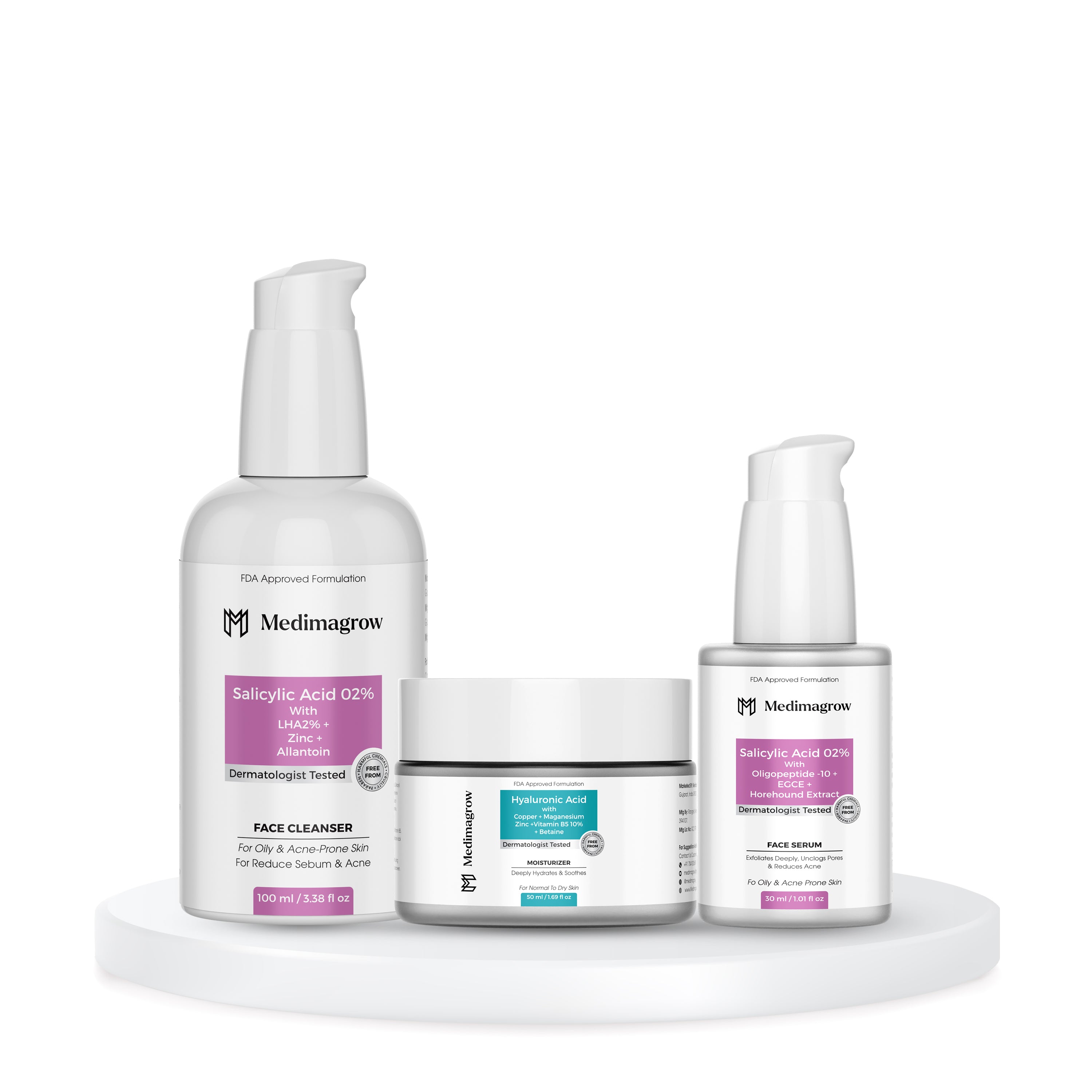 Pore Care & Glow Kit – Salicylic Cleanser + Serum + Hydrating Moisturizer for Smooth, Clear Skin